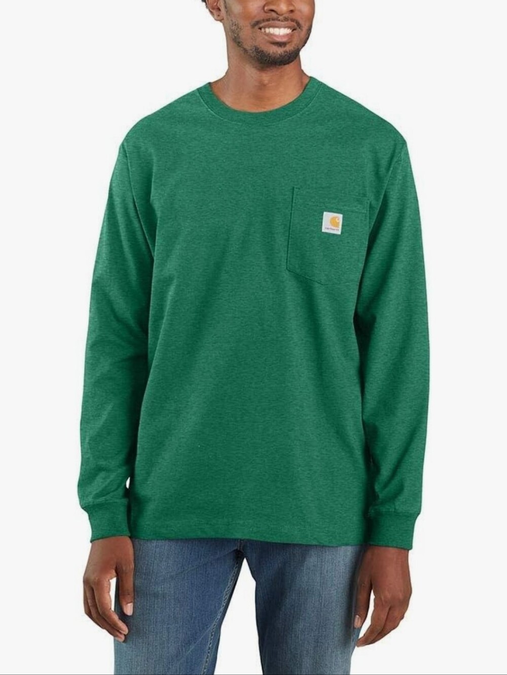 Carhartt Heather Green Long Sleeve Pocket Shirt